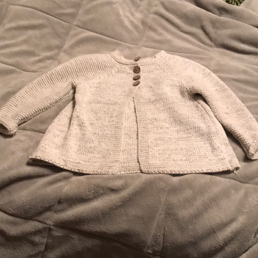 Girls’ Heather Grey Cardigan Sweater
